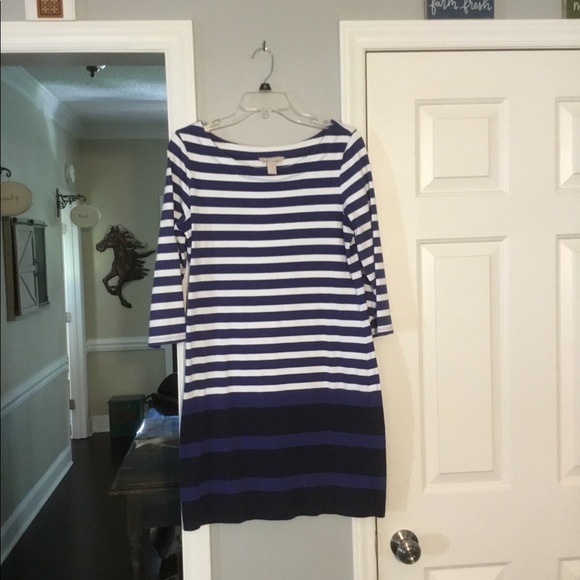 BANANA REPUBLIC BLUE COMBO T SHIRT DRESS - Picture 1 of 4
